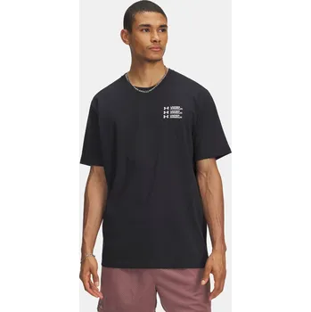 Pánské tričko Under Armour UA TRIPLE STACK LC LOGO SS-BLK - Pánské Under Armour černá | tmavě červená 3404563