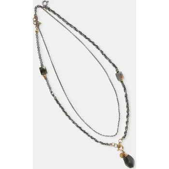 Náhrdelník Ručně vyrobený náhrdelník z pozlaceného stříbra s labradoritem Answear.LAB WA25-ASD015 šedá 90X, vel. ONE SIZE
