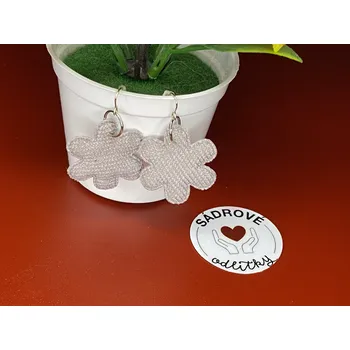 Náušnice HandMade by VeJa Naušnice - látková květina (šedá)