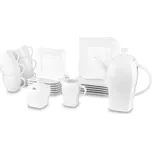 Porcelánový kávový servis AMBITION WAVE BÍLÝ pro 6 osob (23 ks)