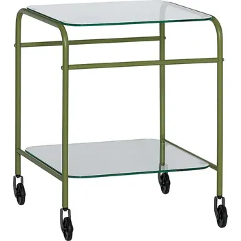 Konferenční stolek Stolek na kolečkách Hübsch Zephyr 43 x 42 x 54 cm zelená barva 022001 77X