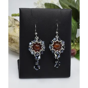 Náušnice Mijabijoux Náušnice z karneolu MB00480