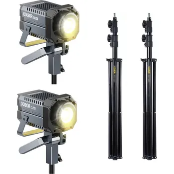 Studiové světlo COLBOR SET6 2xCL220 LED + 2x stativ WH-260