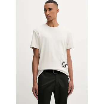 Pánské tričko Bavlněné tričko G-Star Sprayed D26819.D976 béžová 01X, vel. XXL