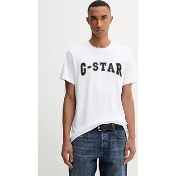 Pánské tričko Bavlněné tričko G-Star Felt logo D26840.C336 bílá 00X, vel. M