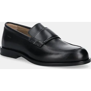 Pánské polobotky Kožené mokasíny Calvin Klein ESS RUBBER BAND LOAFER LTH pánské, černá barva, HM0HM01923 99X, EUR 44