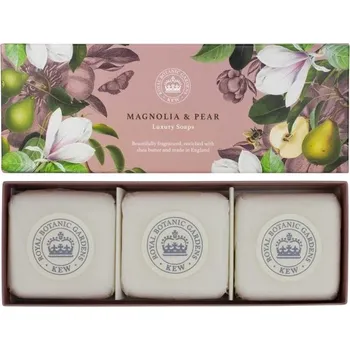 Mýdlo English Soap Company Magnolie & Hruška Sada tuhých mýdel, 3 x 100 g