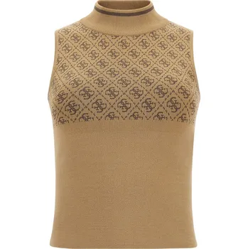 Dámské Tílko GUESS SL RN LISE 4G SWTR TOP W3YR26Z37K0-F1FP – Hnědá M