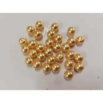 Dětské navlékací korálky Voskované perly 6mm - světlejší krémové - 30ks