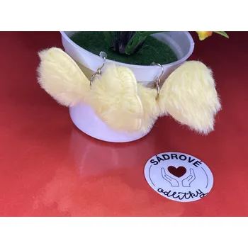 Náušnice HandMade by VeJa Naušnice - chlupatá látková mašlička (žlutá)