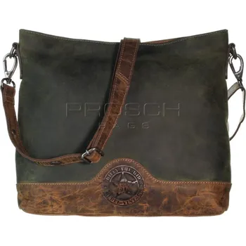 Kožená kabelka Greenburry 0854-30 Khaki/Brown