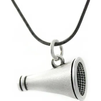 Přívěsek Ocelový Stříbrno Černý přívěsek Amplión s řetízkem - Nerez SL