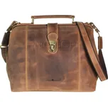 Kožená kabelka Greenburry 1584-25 hnědá