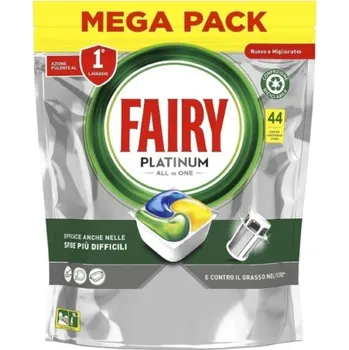 Přípravek do myčky Kapsle do myčky Fairy Platinum All in One Mega Pack, 44 kapslí
