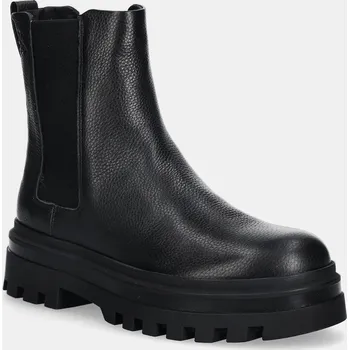 Pánské tenisky Kožené kotníkové boty Calvin Klein LUGGED CHELSEA BOOT HIGH LTH YM0YM01334 černá 99X, EUR 43