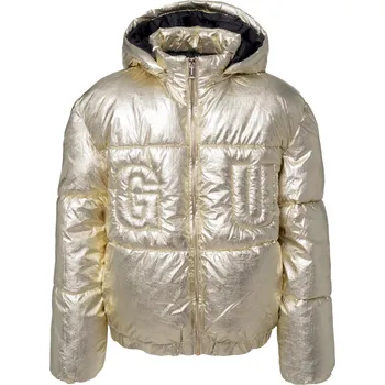 Dívčí bunda Dětská Zimní prošívaná bunda GUESS HOODED PADDED LS PUFFER W/ZIP J4BL10WEYO0-GOLD – Zlatá 12