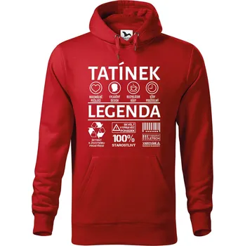 Pánská mikina DOBRÝ TRIKO Pánská mikina s potiskem Tatínek legenda Velikost pánské mikiny: L, Barva: Červená
