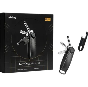 Peněženka Dárková sada Orbitkey Hybrid Leather+Mult.V2 Black