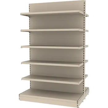 Prodejní regál Mago Oboustranný prodejní regál - V-210cm L-128 cm (modul základní) - bílá RAL 9001 bílá krémová