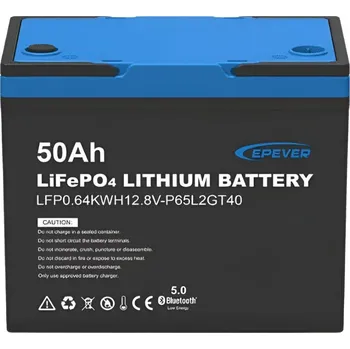 Trakční baterie EPEVER LFP0.64KWH12.8V-P65L2GT40 - Baterie LiFePO4 12,8V 50Ah 640Wh Bluetooth M8 IP65 (Baterie, LiFePO4, 12,8V, 50Ah, 640Wh, Bluetooth, M8, IP65)