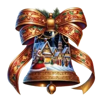 Vánoční dekorace Nažehlovací obrázek - vánoční zvonek III (23,0 x 22,7 cm)