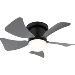 GLOBO 03609A HINES stropní ventilátor se světlem D406mm LED 10W 900/750lm 3000-6500K černá, sivá, časovač, dálkový ovladač