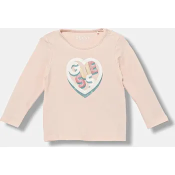 Kojenecké tričko s dlouhým rukávem Guess A5BI03.J1314.9BYA růžová 03X, vel. 62-68