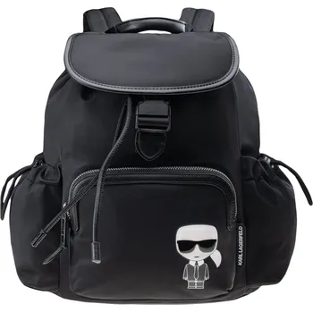Městský batoh Dámský Batoh KARL LAGERFELD K/IKONIK NYLON FLAP BP 225W3001-999 – Černá