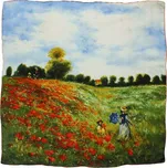 BoSETA S.r.l. Italy Vlčí máky v Argenteuil Claude Monet dámský hedvábný šátek zelený červený