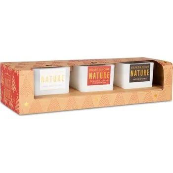 Svíčka Sada 3 mini svíčky NATURE Vánoce 2022