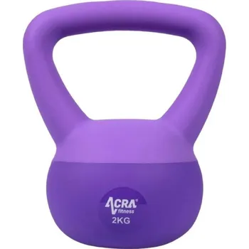 ACRA Soft PVC Kettlebell 2 kg, fialový