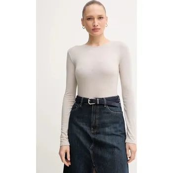 Tričko s dlouhým rukávem s příměsí vlny Mos Mosh PETRI 172880 béžová 80X, vel. M