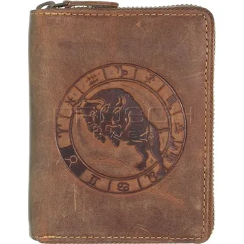 Peněženka Kožená peněženka na zip GREENBURRY 821A-Býk