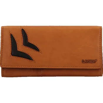 Peněženka Dámská kožená peněženka LAGEN 6011/V hnědá a černá