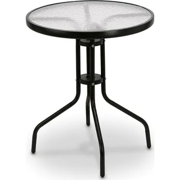 Konferenční stolek Stolek se skleněnou deskou tvrzenou Tadar 60 x 70 cm kulatý