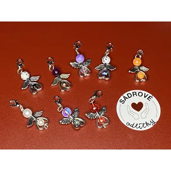 HandMade by VeJa Přívěšek 8mm - andílek se srdíčkem pro štěstí/ radost