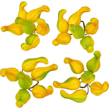 Dýně přízdoby žluto-zelené 6 ks, set 4 ks