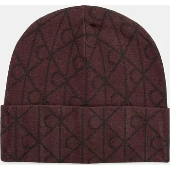 Čepice Čepice Calvin Klein LV04D8050G burgundské 93X, vel. ONE SIZE