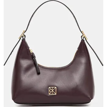 Kožená kabelka Calvin Klein fialová barva, LV04F3263G 49X, vel. ONE SIZE