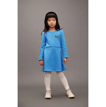 Dámské šaty Dětské bavlněné šaty Mini Rodini Dog 11000314 modrá 55X, vel. 128-134