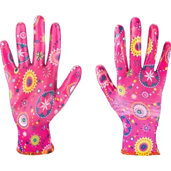 Pracovní rukavice Zahradní rukavice Extol Lady 8856674 rukavice zahradní polyesterové, polomáčené v nitrilu, velikost 8"