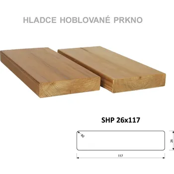 Terasové prkno Hladké prkno, SHP 26x117 mm Objednat délku: 3000mm