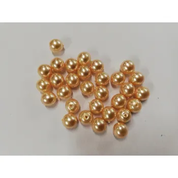 Dětské navlékací korálky Voskované perly 6mm - krémové - 30ks