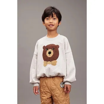 Chlapecké oblečení Dětská bavlněná mikina Mini Rodini Bear 25720108 šedá 90X, vel. 140-146