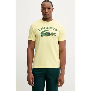 Tričko Lacoste pánské, žlutá barva, s potiskem, TH4760 11X, vel. S