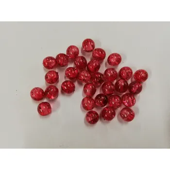 Dětské navlékací korálky Skleněné korálky praskačky dvoubarevné 6mm - růžová/červená - 30ks