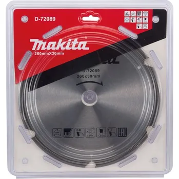Příslušenství k pile Makita D-72089 PCD pilový kotouč na vláknocementové desky 260x30mm 6T