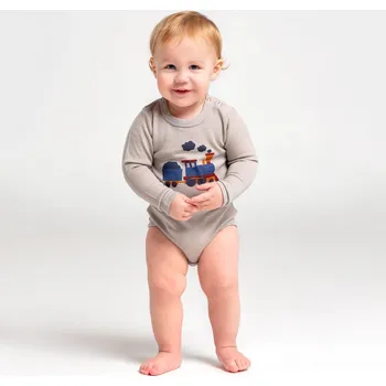 Kojenecký body Body merino bambus s vláčkem dlouhý rukáv SAFA Velikost: 86/92