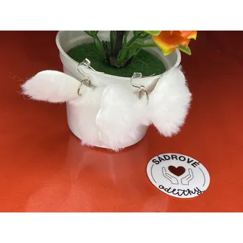 Náušnice HandMade by VeJa Naušnice - chlupatá látková mašlička (bílá)