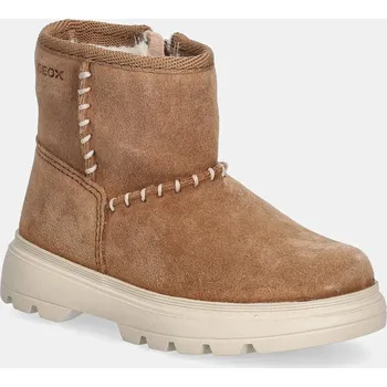 Dívčí zimní obuv Dětské zimní boty z nubuku Geox KIDDARTAH hnědá barva, B565YA.00022 B565YA.00022.20.23 82X, EUR 21